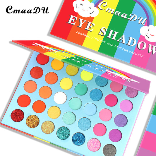 35 Colors Rainbow Matte Eyeshadow Palette - Waterproof & Glitter