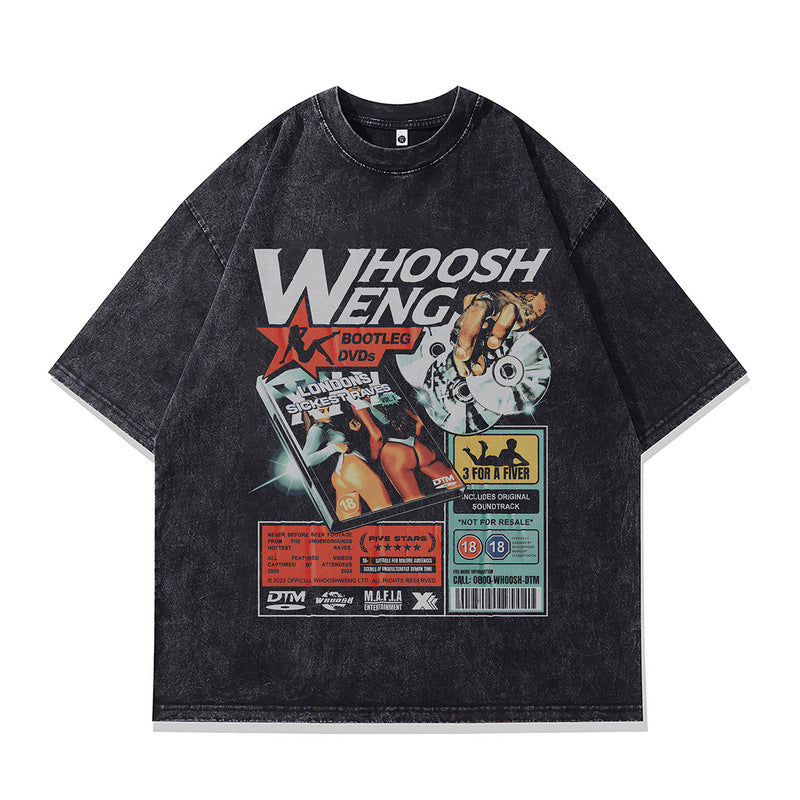 Men's Playful Cartoon Cotton T-Shirt - Harajuku Style