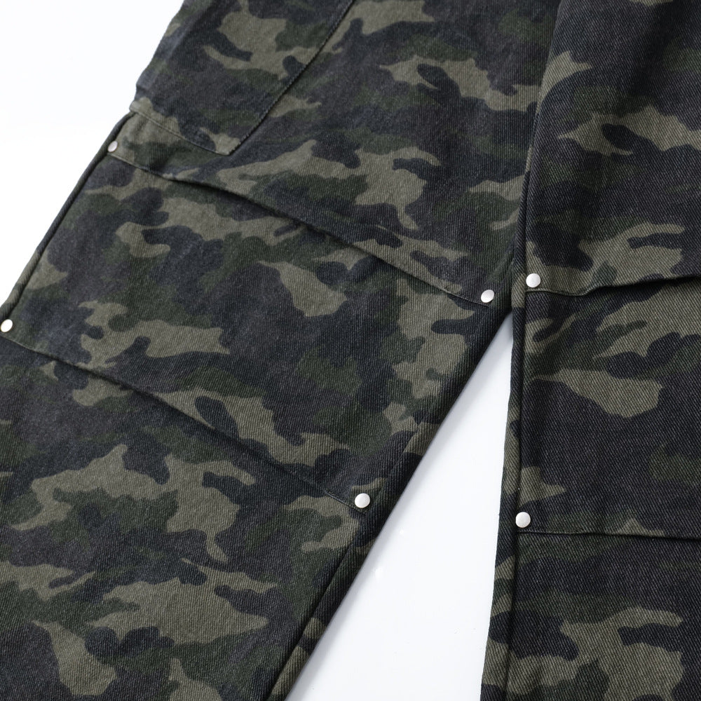 Trendy Retro Camouflage Multi-Pocket Cargo Pants for Men