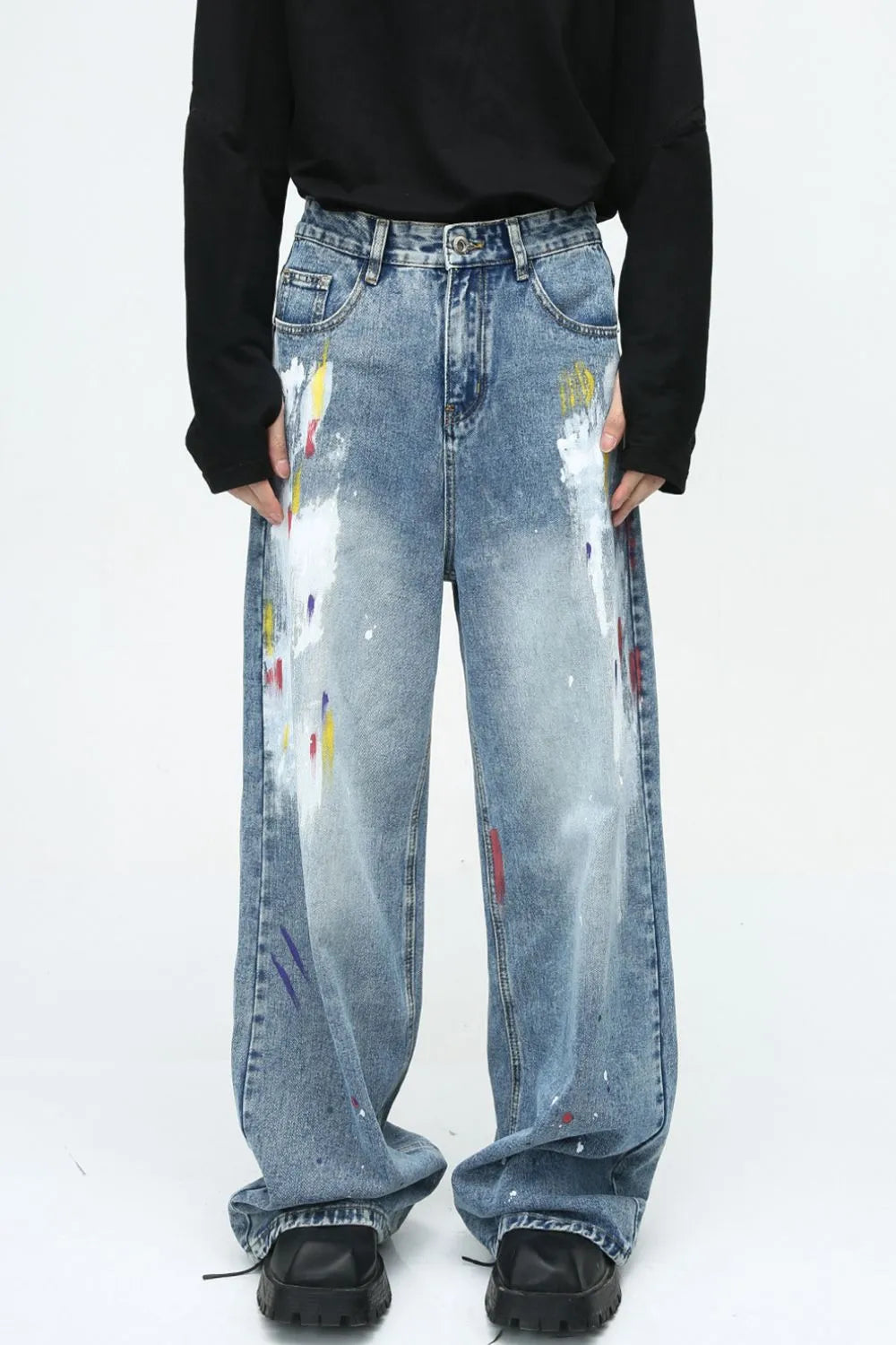 Playful Painting Jeans with Pockets