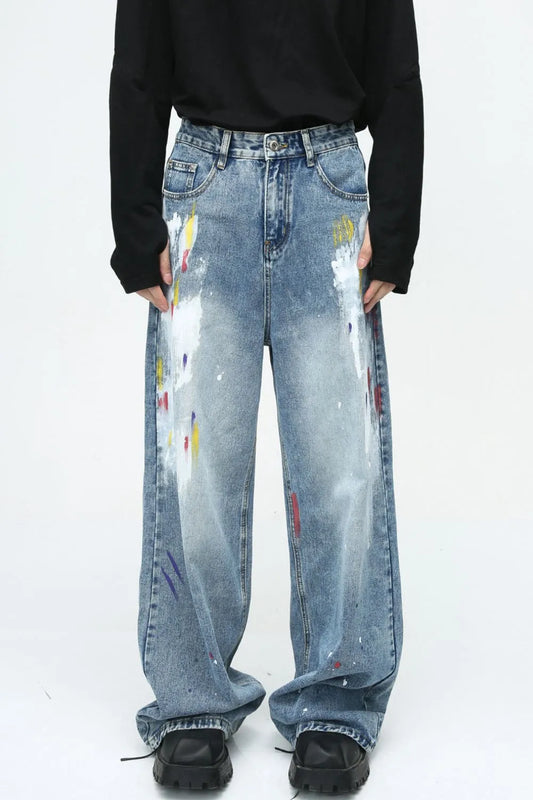 Playful Painting Jeans with Pockets
