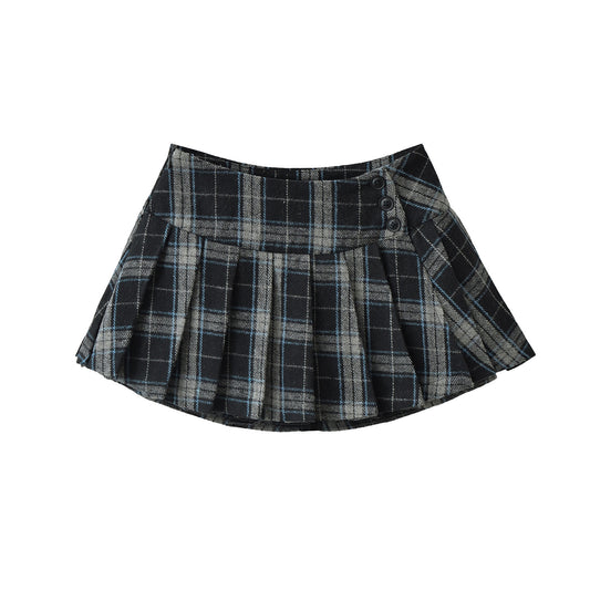 High Waisted Plaid A-Line Skirt