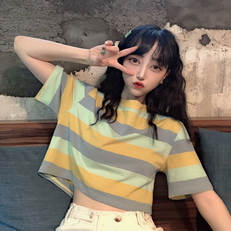 Rainbow Striped Short-Sleeve T-Shirt
