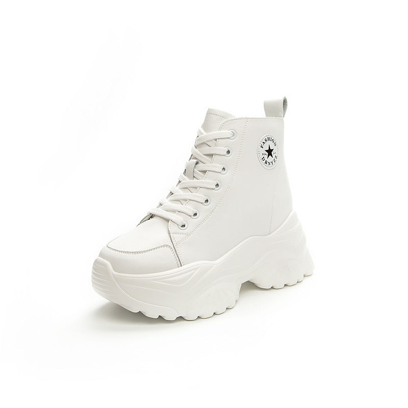 Harajuku Style Women's White Thick Bottom Casual Shoes