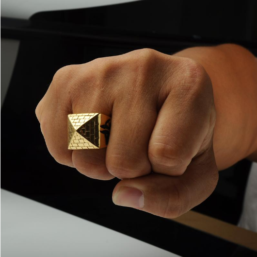 Men's Punk Egyptian Pyramid Ring - Eye of Horus Jewelry