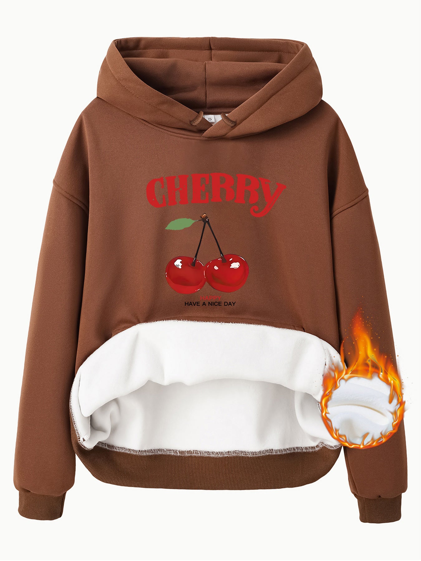 Hooded Long Sleeve Fleece Hoodie with Kangaroo Pocket