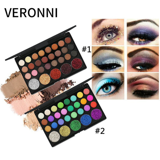 29-Color Matte & Pearlescent Earth-Tone Eyeshadow Palette