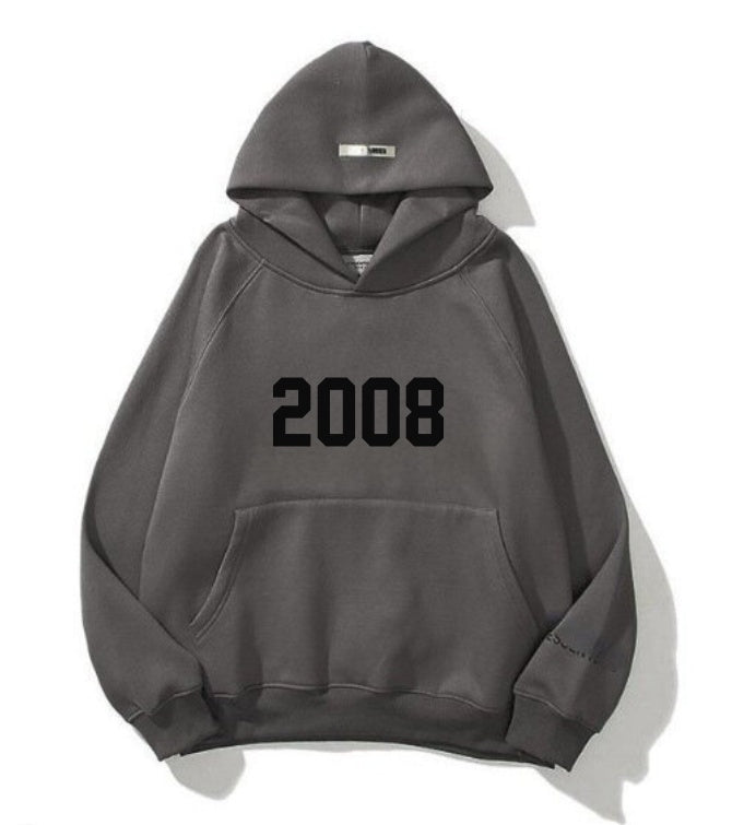 Trendy 2008 Word Hoodie - Harajuku Style