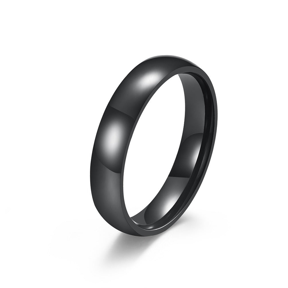 Glossy Gold Plated Curved Titanium Steel Couple Tail Ring