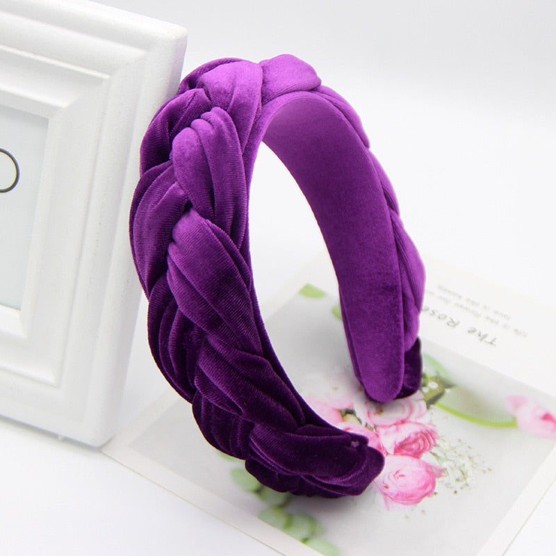 Creative Gold Velvet Twist Braid Headband