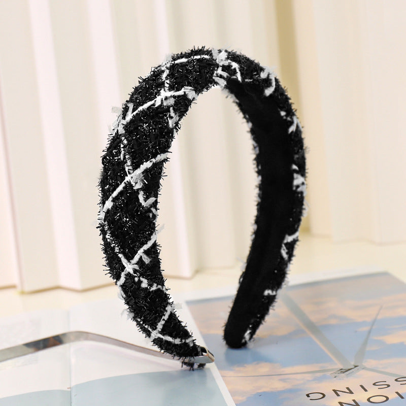 Vintage Knitting Plaid Headband for Women