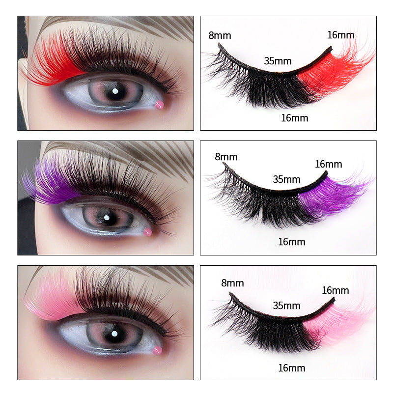 Colorful Fluffy Cat Eye False Eyelashes - Harajuku Style