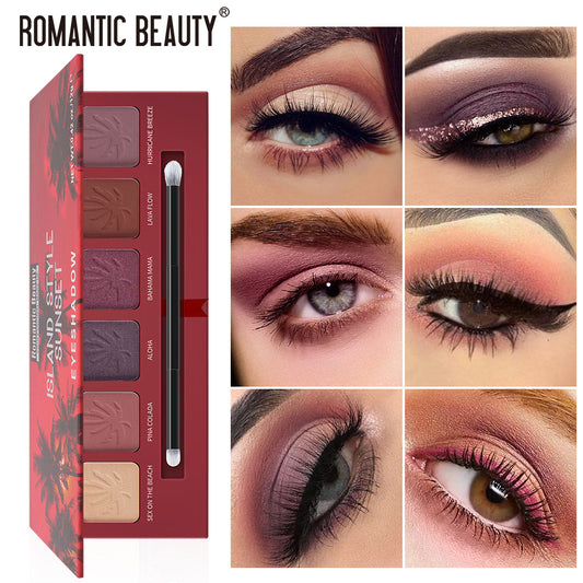 Sunset Vibes 6 Color Pearlescent Matte Eye Shadow Palette
