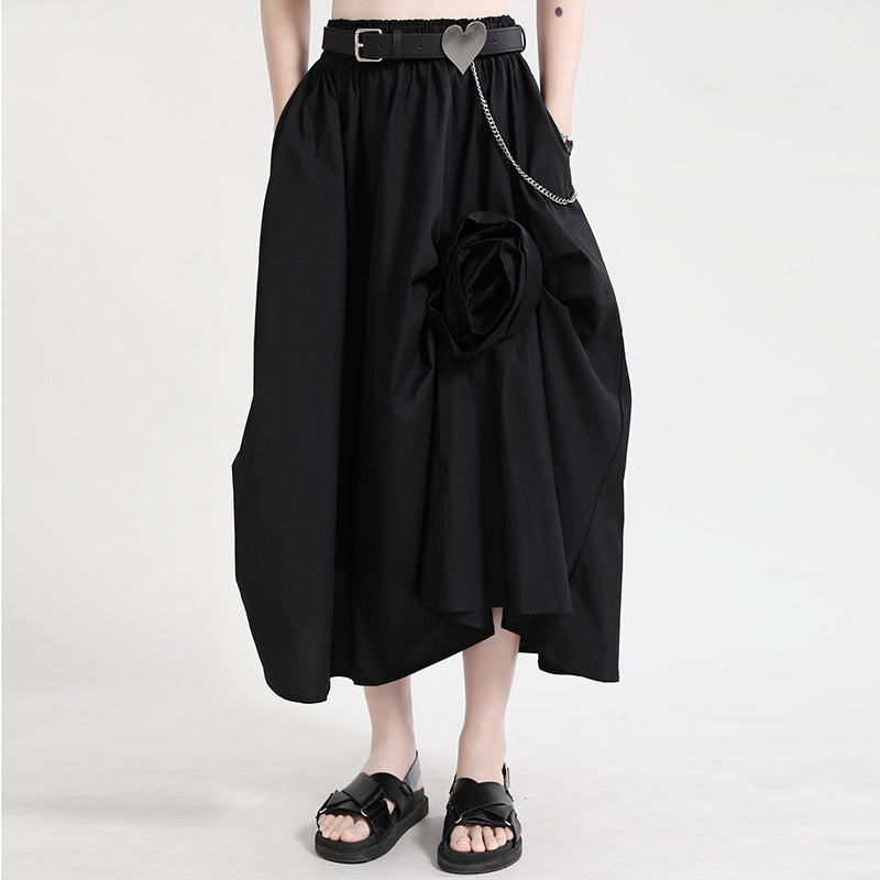 Irregular Flower Half Skirt - Trendy Harajuku Style