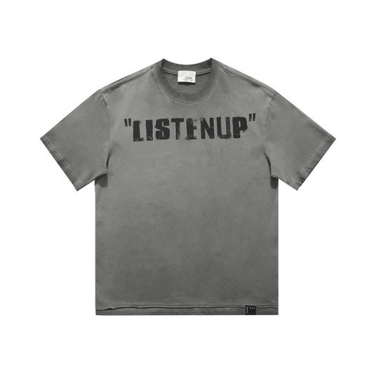 Playful Letter Printed Distressed T-Shirt for All