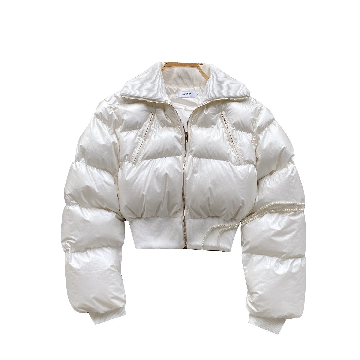 Playful Brown Winter Crop Coat for Women