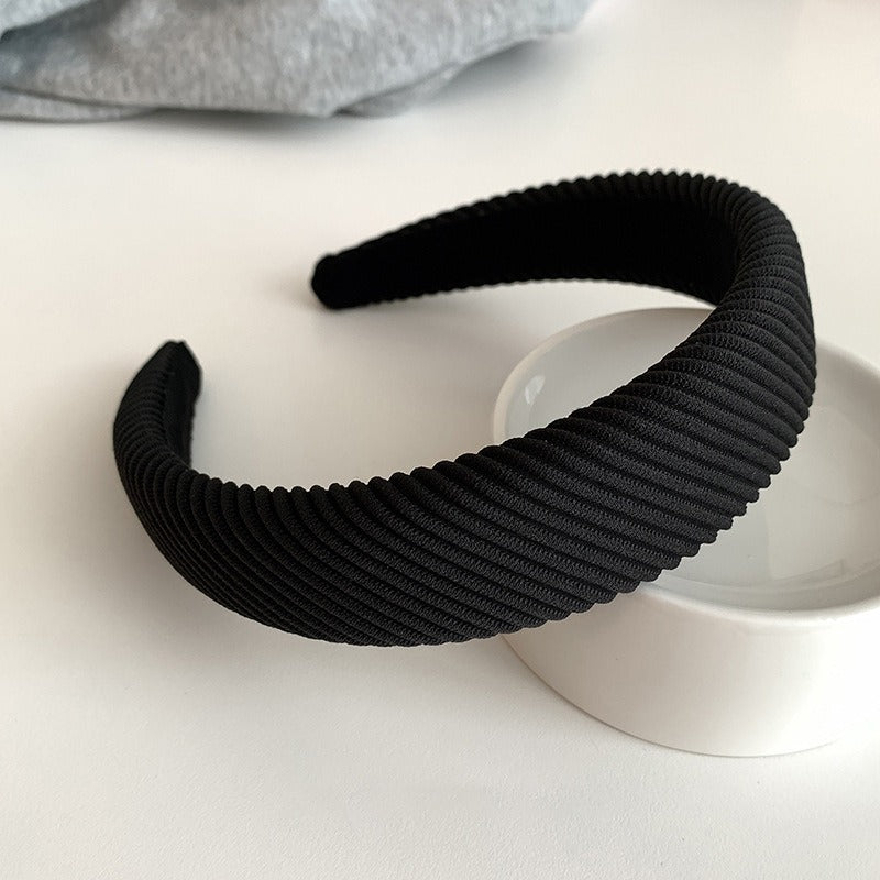 Diagonal Striped Wide-Brimmed Sponge Headband