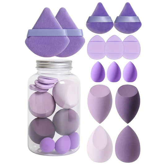 14 Pcs Colorful Makeup Sponge Set - Triangle Blenders