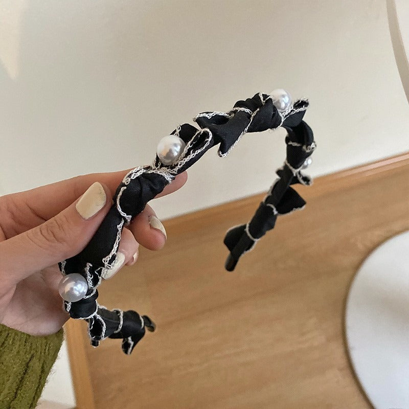 Black And White Plaid Woven Headband