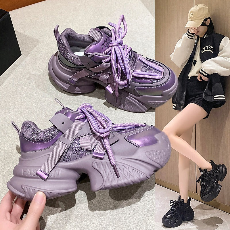 Playful Height-Increasing Women’s Dad Shoes