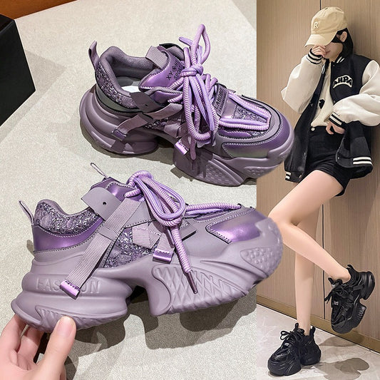 Playful Height-Increasing Women’s Dad Shoes