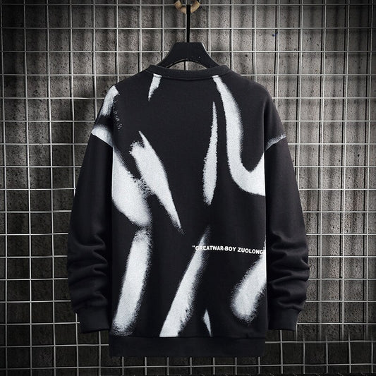 Harajuku Street Style Print Sweatshirt for Men