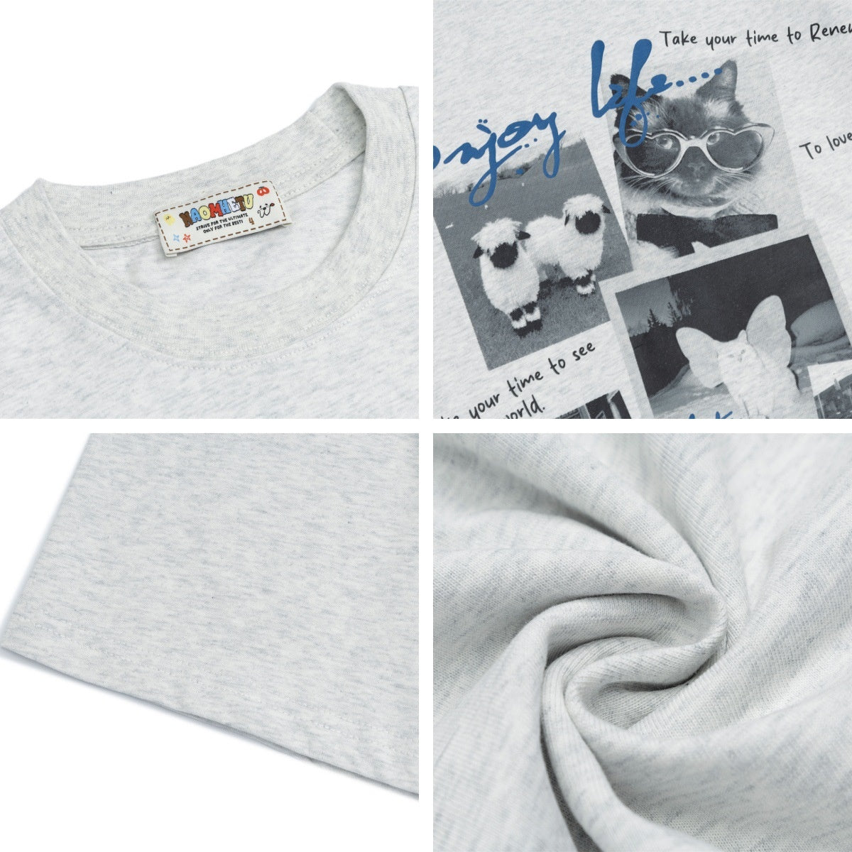 Retro Vintage Photo Print Short Sleeve T-Shirt for Men