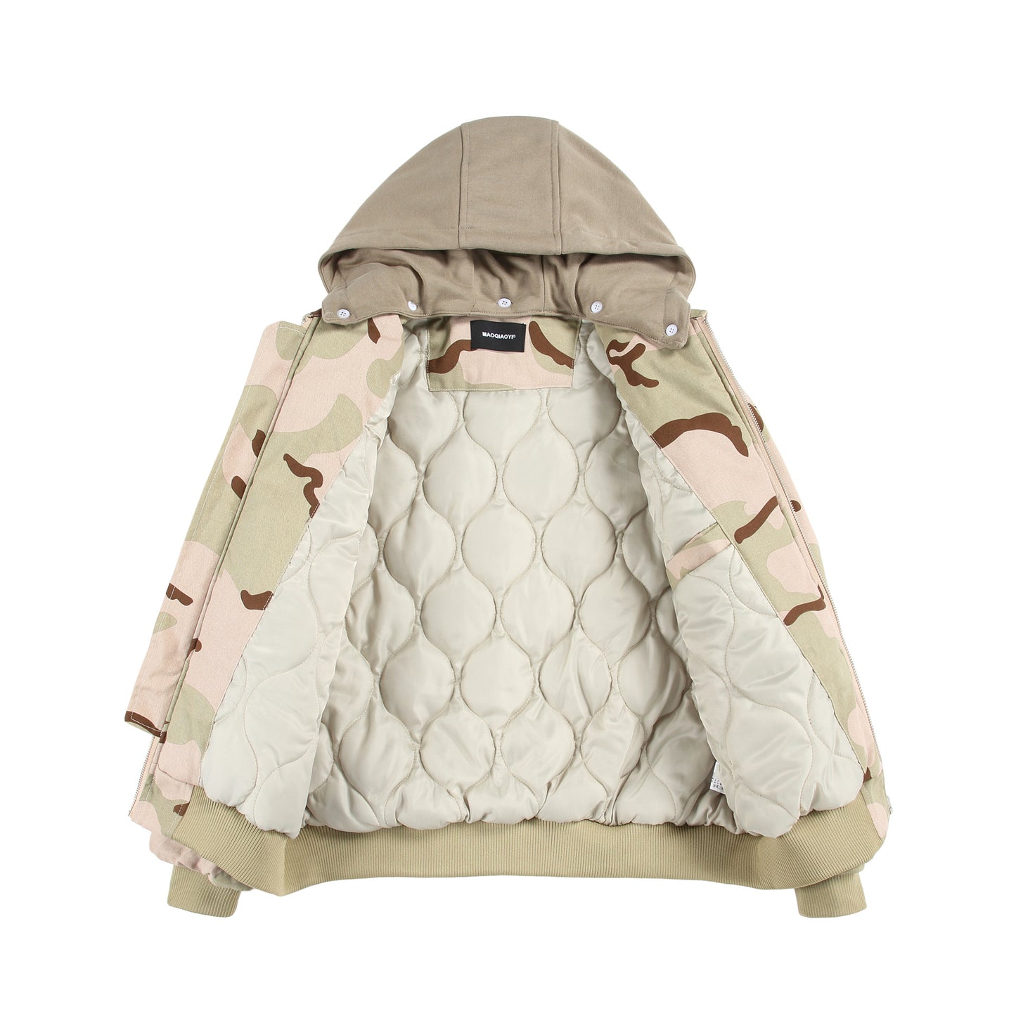 Faux Two-Piece Hooded Cotton Jacket Couple Warm Casual Cotton Coat