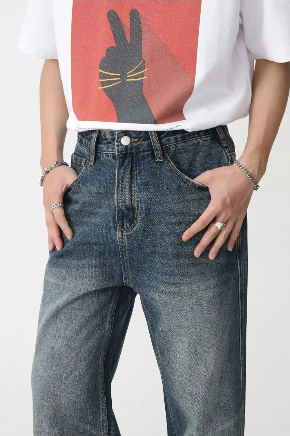 Harajuku Style Bootcut Jeans with Pockets