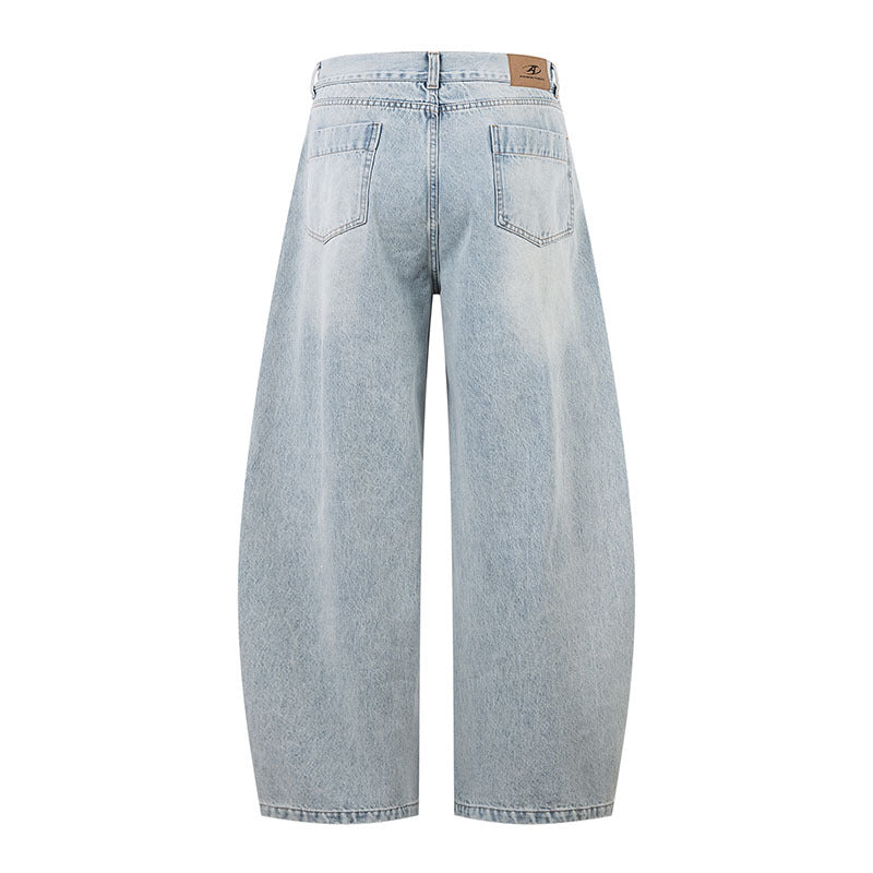 Harajuku Blue Tapered Flare Leg Jeans - Retro Loose Fit