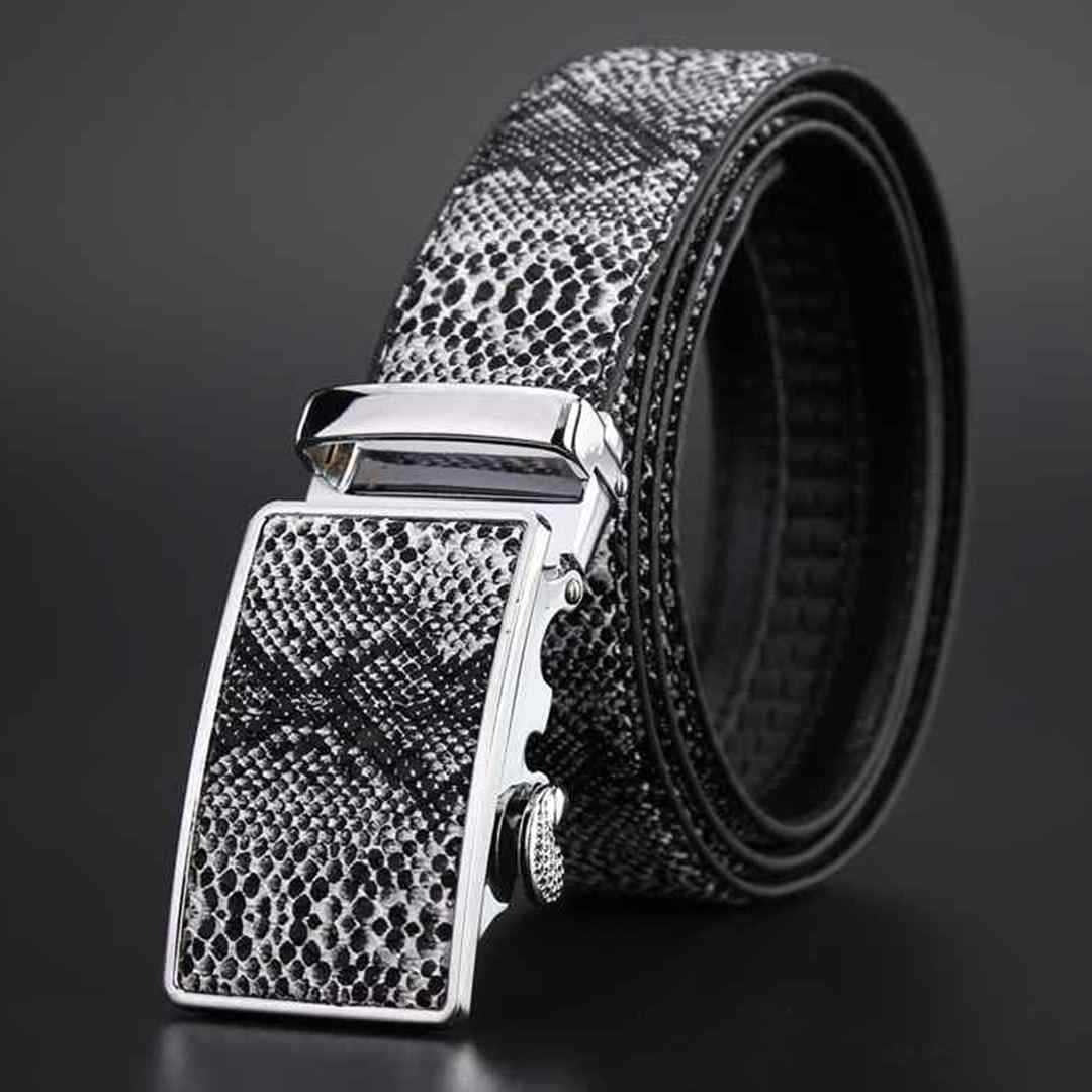 Playful Cowhide Leather Automatic Buckle Belt