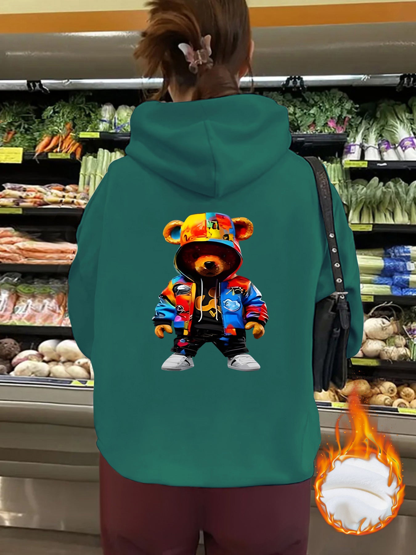 Women's Bear Hoodie with Fleece Hood