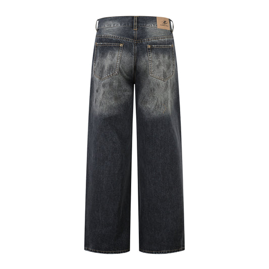 Playful Harajuku Straight Leg Jeans in Washed Black