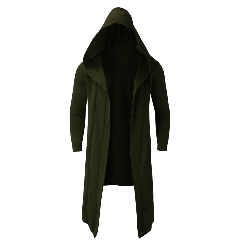 Harajuku Style Hooded Long Cardigan Coat for Men