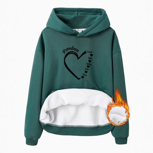 Top Hoodie with Grandma Love Pattern