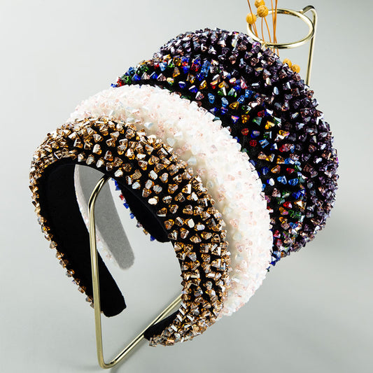 New Baroque Hand-Stitched Glass Bead Headband