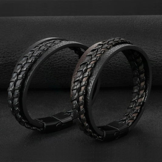 Harajuku Style Magnetic Leather Rope Bracelet