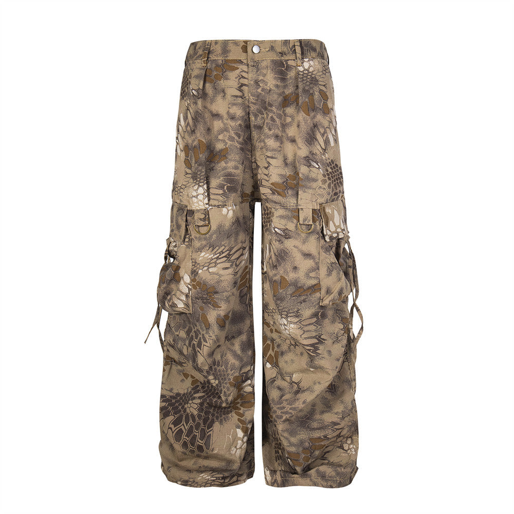 Men's Punk Camouflage Pocket Work Pants - Harajuku Style
