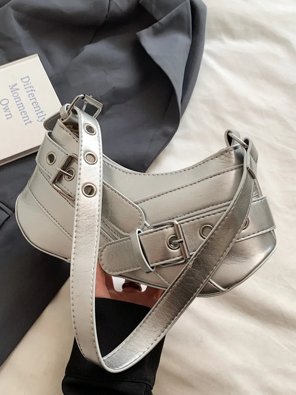 Leather Buckle Shoulder Bag