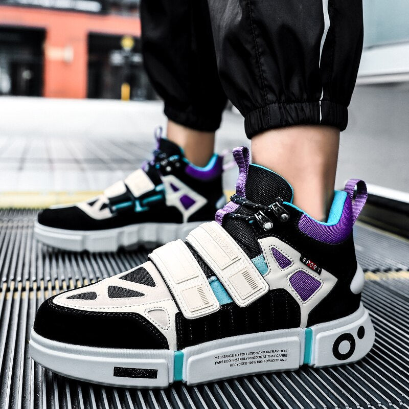 Playful Harajuku Style Men’s Running Shoes - Lace Up Sport Shoes