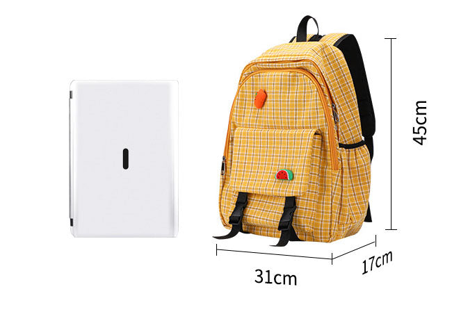 Harajuku Style Plaid Backpack for Girls