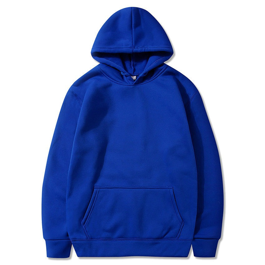 Harajuku Style Solid Color Plush Hoodie Sweatshirt