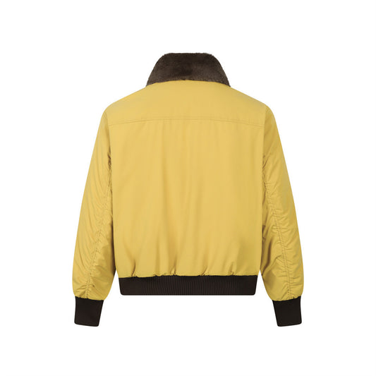 Embroidered Coat with Fur Collar and Cotton Jacket