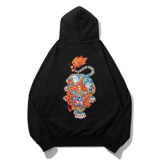 Heavy Embroidery Pixiu Sweatshirt - Men’s Harajuku Style Jacket