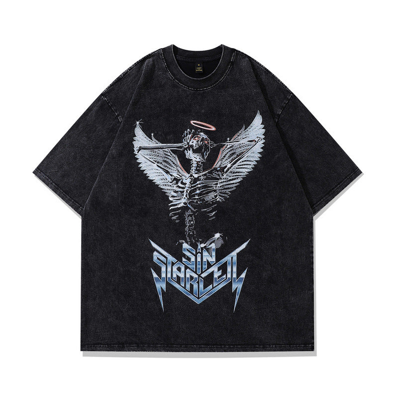 Playful Water-Washed Vintage Medusa T-Shirt