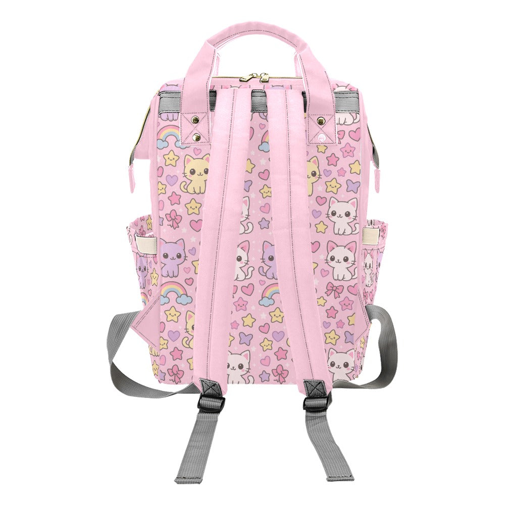 Cartoon Cat Rainbow Harajuku Kawaii Multi-Function Backpack