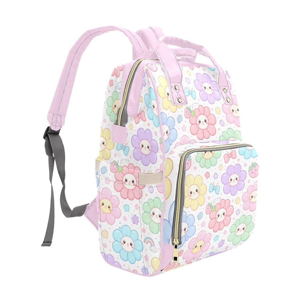 Pastel Harajuku Floral Pattern Multi-Function Backpack