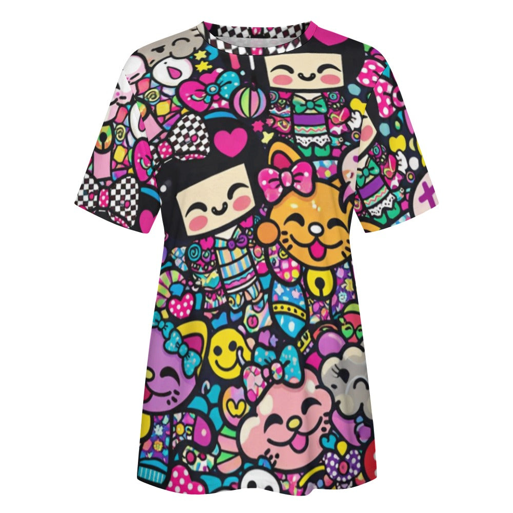 Harajuku Pop Parade Women's 100% Cotton T-Shirt