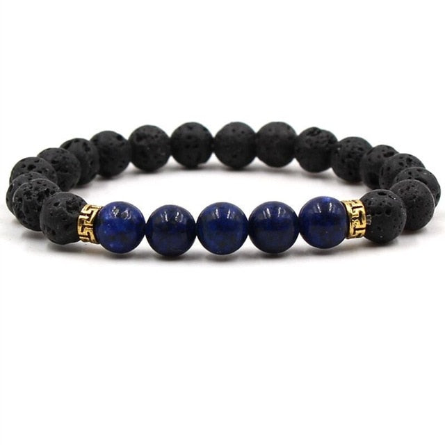 Buddha Bless Black Lava Chakra Bracelet