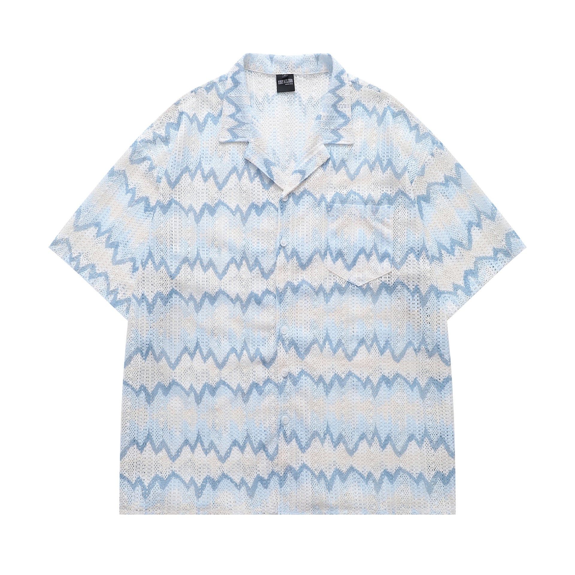 Retro Hollow Design Breathable Short Sleeve Shirt